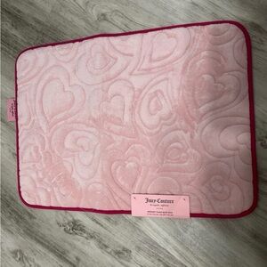Juicy Couture Pink Heart Memory Foam Bath Rug with Hot Pink Trim